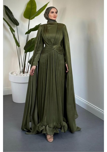 Rienne Pelerinli Pliseli Jan Jan Abiye Haki