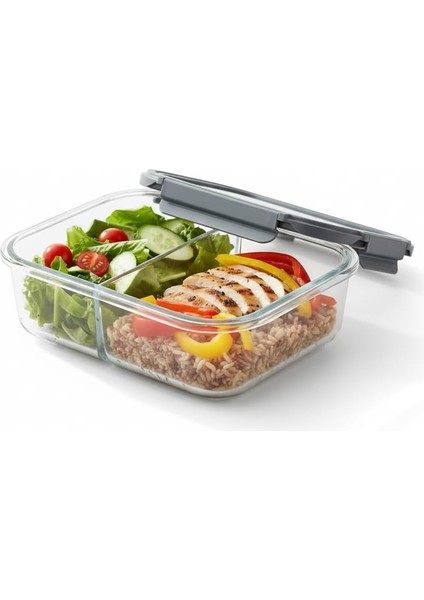 1000ML 2 Bölmeli Borosilikat Cam Yemek Saklama Kabı – Kilitli Sızdırmaz Kapaklı Fırın ve Mikrodalga Uyumlu Cam Saklama Kabı | Sağlıklı Öğle Yemeği Kutusu | Koku ve Leke Tutmaz modelleri