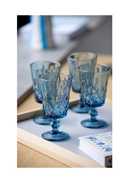 Glas Sorrento Şarap Kadehi 29 cl 4 Adet Mavi