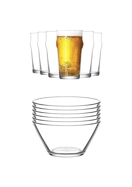 Lav Noniq 6&apos;lı Bardağı ve Lav Vega 6&apos;lı Orta Boy Kase