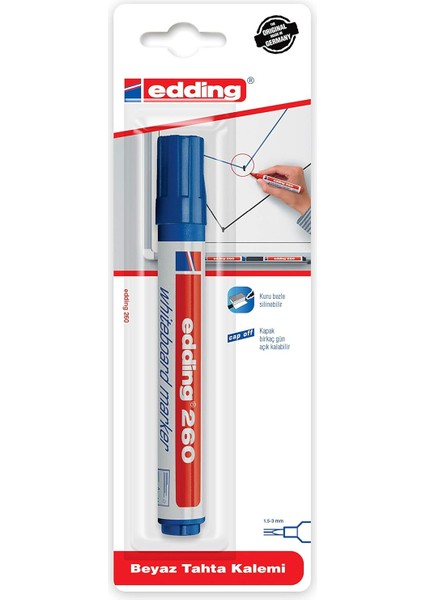 ED260B103 260 Beyaz Yazı Tahtası Tekli Mavi Mavi