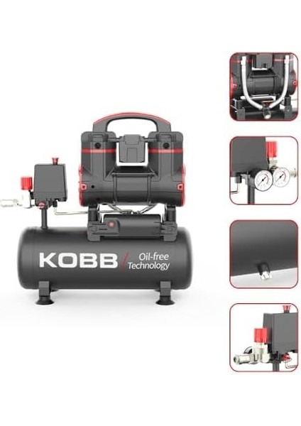 KBK8S 1.2hp 8lt 8bar Yağsız Sessiz Taşınabilir Hava Kompresörü modelleri