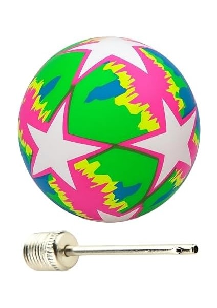 Mta -Tech Renkli Top, Oyun Topu, Şişme, Dayanıklı, Çocuklar Için Spor ve Eğlence Oyuncak Topu | Plaj, Bahçe, ve Havuzda Kullanıma Uygun, 1 Adet Top Şişirme Iğnesi Hediyeli