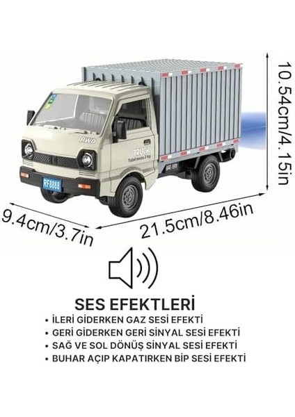 Uzaktan Kumandalı Rc Kamyonet,yük Taşıma Aracı,sesli,ışıklı,şarjlı,(Pil Hediyeli),2.4 Ghz Araç,uzaktan Kumandalı Kargo Arabası (Beyaz) fiyatları