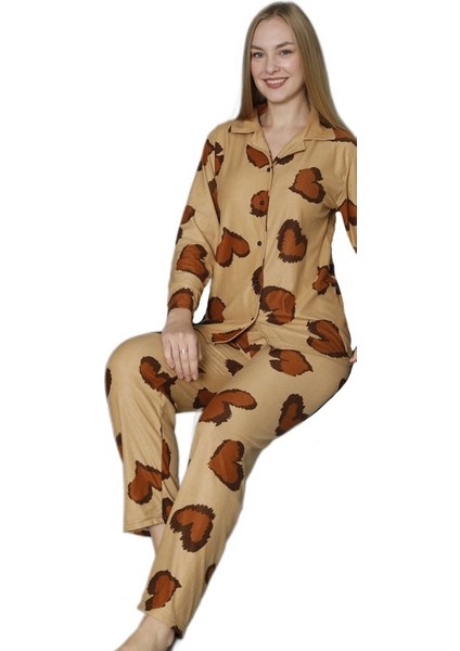 Serel Collection Kadın Pijama Takımı Sıcak Tutan Yumuşak Dokulu Uzun Kollu Konfor modelleri