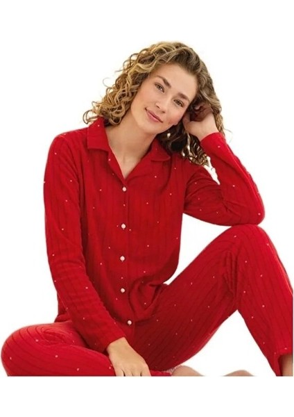 Minel Collection Kadın Pijama Takımı Uzun Kollu Yumuşak Dokulu Esnek ve Rahat Ev Giyim S/2xl