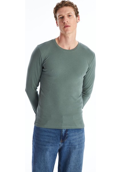 Yeni Sezon Bisiklet Yaka Uzun Kollu Penye Erkek Tişört