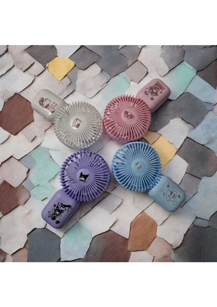 Small Sanrıo Mini Çok Renkli Sevimli Karakterler Mini El Fanı(Mor) fırsatları