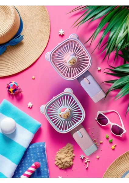 Mini El ve Masa Fanı(Mavi & Yeşil & Pembe & Mor) modelleri