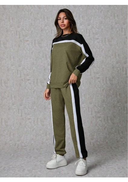 Kadın Uzun Kollu Şerit Detay Eşofman Takım modelleri