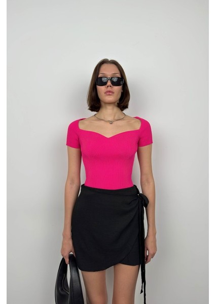 Kare Yaka Triko Bluz