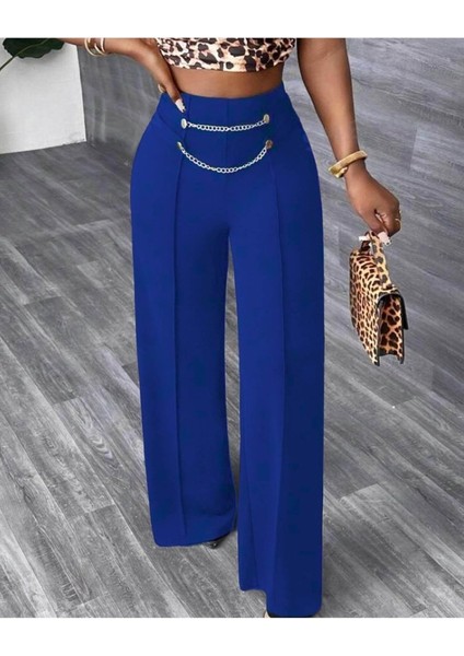 Kadın Beli Zincir Detay Ithal Krep Pantolon fırsatları