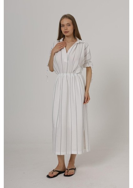 Beli Lastikli Elbise - Beyaz fiyatları