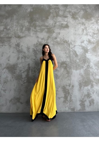 Askılı Maxi Boy Elbise