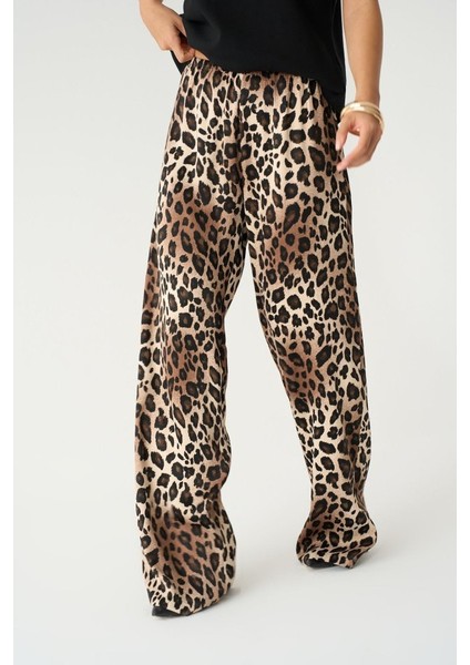 Lastikli Pantolon - Leopar