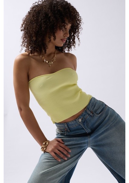 Straplez Dokulu Crop