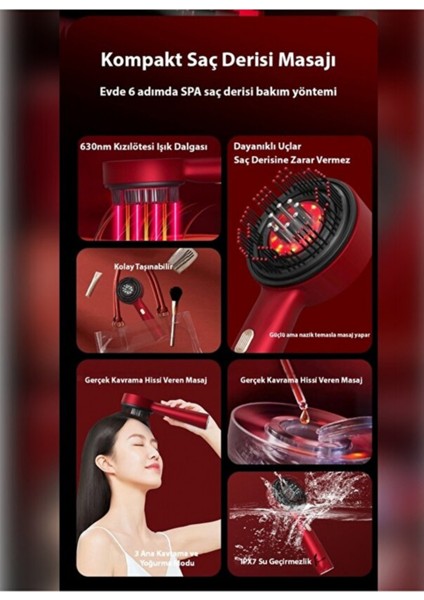 Şarjlı ve Titreşimli Saç Masaj Tarağı Bakım Yağı Hazneli Fırça indirimleri