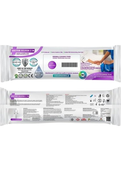 Doctor Silver Ion Gümüş Iyon & Biyopolimer Kitin Teknolojili 25&apos;li Perine Temizleme Havlusu (1 Paket) modelleri