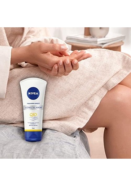 Nıvea Q10 Yaşlanma Karşıtı 3 Etkili El Kremi, 75 Ml, Yoğun Nemlendirici