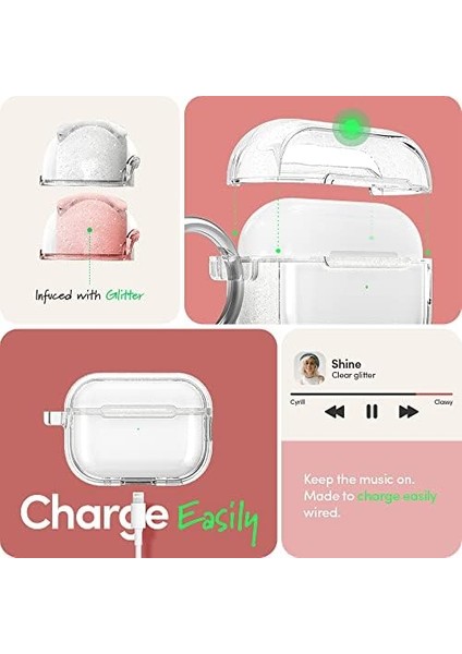 Ciel By Airpods Pro (2.nesil) ile Uyumlu Kılıf Clear Glitter - ACS05332 fiyatları