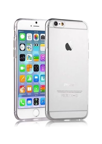 Cekuonline 6 6s ile Uyumlu Kılıf Kapak 0.2 mm Şeffaf Silikon + Temperli Kırılmaz Cam Ekran Koruyucu