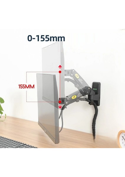Nb F120 Amortisörlü Hareketli 17–27 Inç Monitör Duvar Askı Aparatı Ayarlanabilir Vesa Uyumlu fiyatları