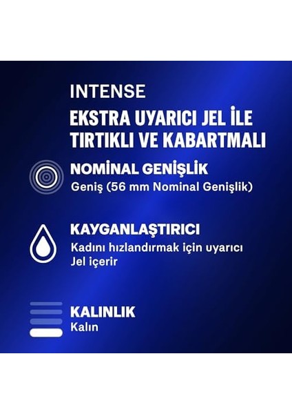 Durex Intense 30&apos;lı Uyarıcı Jelli ve Tırtıklı Prezervatif fiyatları
