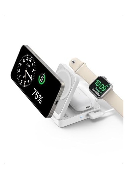 Maggo 3in1 Kablosuz Katlanır Şarj B25M8, Beyaz fiyatları