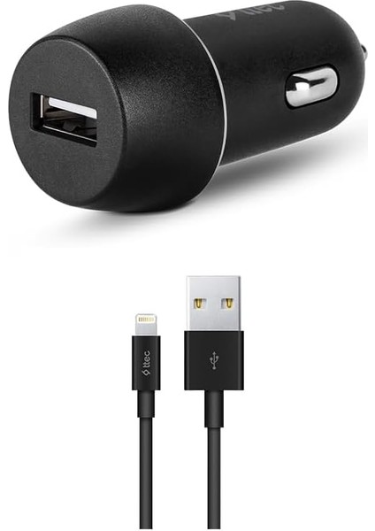 Smartcharger 2.1A Araç Şarj Aleti + Lightning Kablo Siyah