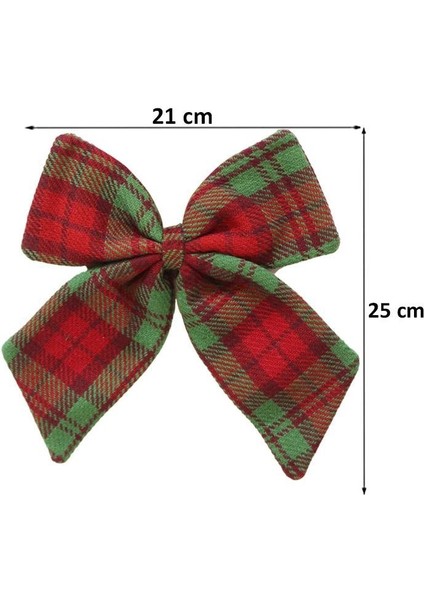 Yılbaşı Fiyonk Kırmızı Yeşil Ekose Desenli Dekoratif Kapı & Ağaç Süsü 21 cm fırsatları
