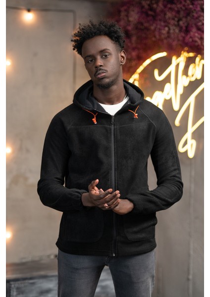 Slimfit Kapşonlu Yan Cepli Fermuarlı Spor Polar Hırka modelleri