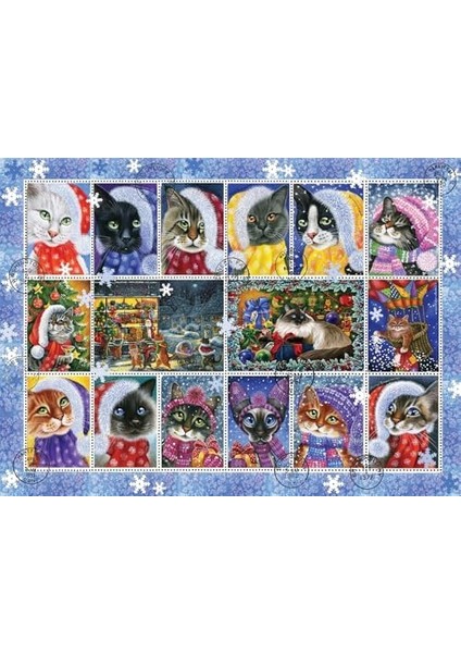 Puzzle - Yeni Yıl Kedileri / 1000 Parça, #1103