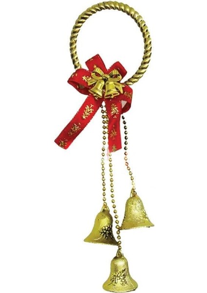 30 cm Halkalı Mini Kırmızı Fiyonklu Yılbaşı Kapı Süsü – Asmalı Dekor modelleri