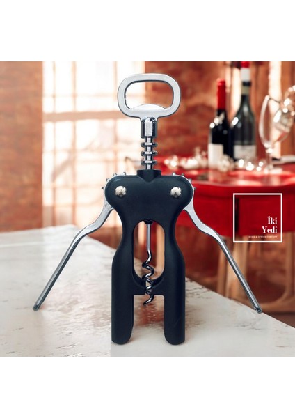 Happy Kitchen Paslanmaz Tirbüşon – Şarap Şişe Açacağı, Mantar Açıcı, Pratik Mutfak Gereci