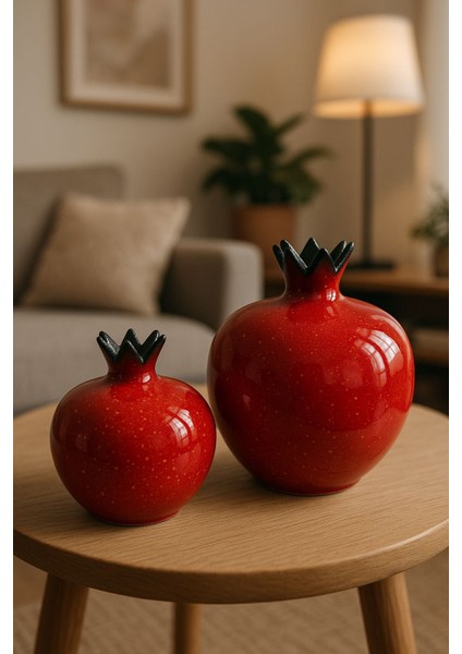 Dekoratif Polyester Nar Yapay Meyve Obje Seti