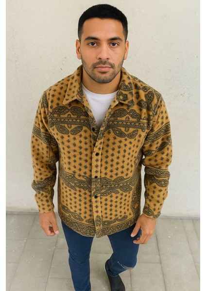 Erkek Polar Fermuarlı Sweatshirt – Kapüşonsuz, Cepli, Yumuşak Dokulu, Oversize Rahat Kalıp, Kışlık Sıcak Tutan Fermuarlı Üst