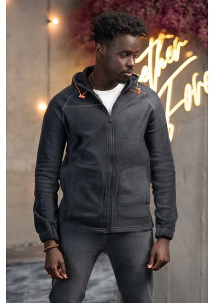 Slimfit Kapşonlu Yan Cepli Fermuarlı Spor Polar Hırka fiyatları