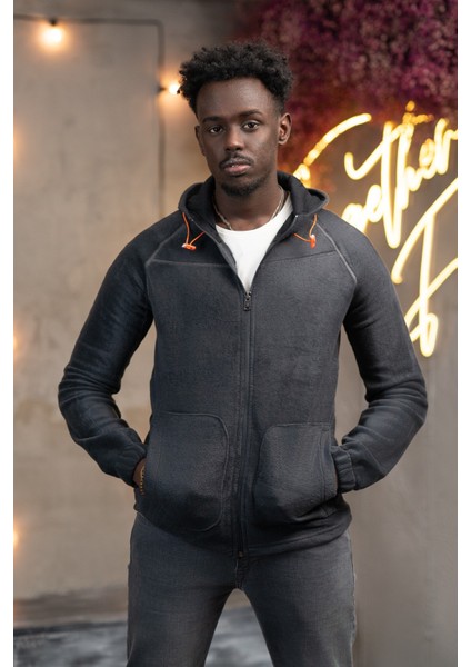 Slimfit Kapşonlu Yan Cepli Fermuarlı Spor Polar Hırka modelleri