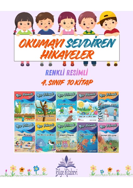 4.sınıf Okumayı Sevdiren Renkli Resimli Hikayeler 2 - 10 Kitap
