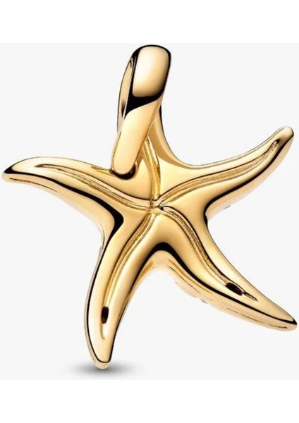 Gold Renk Işıltılı Mavi Denizyıldızı Sallantılı Charm S925 fiyatları