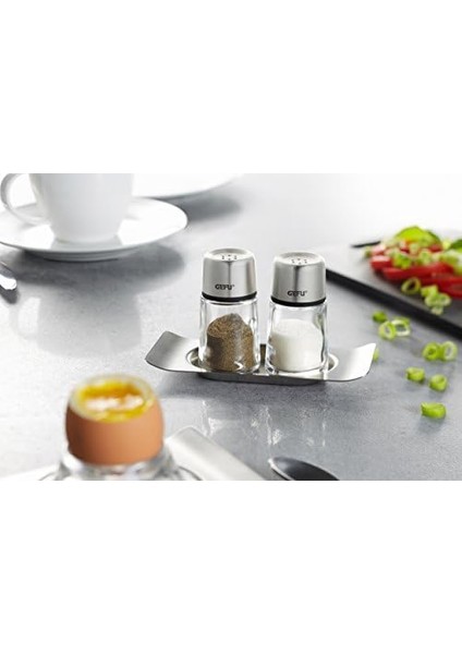 Gefu GE33630 Tuzluk/biberlik, Cam, Şeffaf, 10,2 x 7,9 x 7 cm