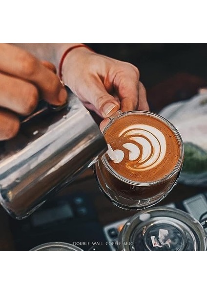 2 Adet Çift Cidarlı 250 ml Kulplu Cam Çay Kahve Süt Kupa Borosilikat Bardak modelleri
