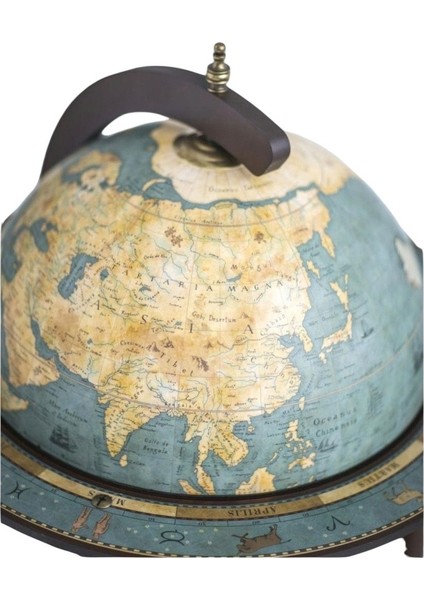 Bluedislas Mavi Dünya Bar Küresi, Ahşap Ayaklı Şaraplık, Dekoratif Içki Arabası ve Sunum Sehpası fırsatları