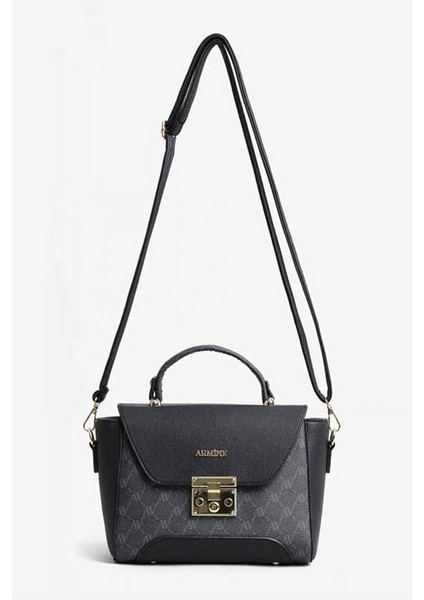 378 Kadın Omuz Çantası Siyah Baskılı modelleri