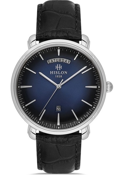Hıslon CL203S-11BS Siyah Deri Kordon Erkek Kol Saati