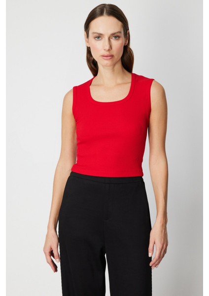 Fitilli Kolsuz Crop Bluz 61396