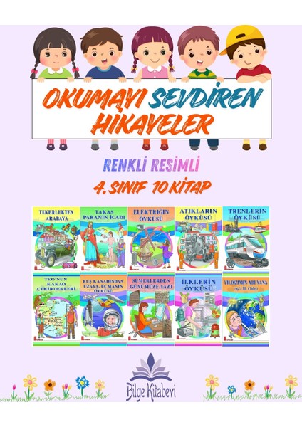 4.sınıf Okumayı Sevdiren Renkli Resimli Hikayeler 5 - 10 Kitap