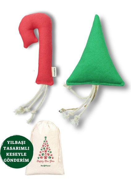 Yeni Yıl Kedi Oyuncağı Seti 2'li- Kedi Naneli ve Doğa Dostu