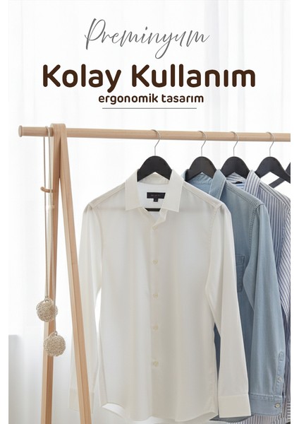 24 Adet Ahşap Görünümlü Plastik A Kalite Elbise Askı modelleri