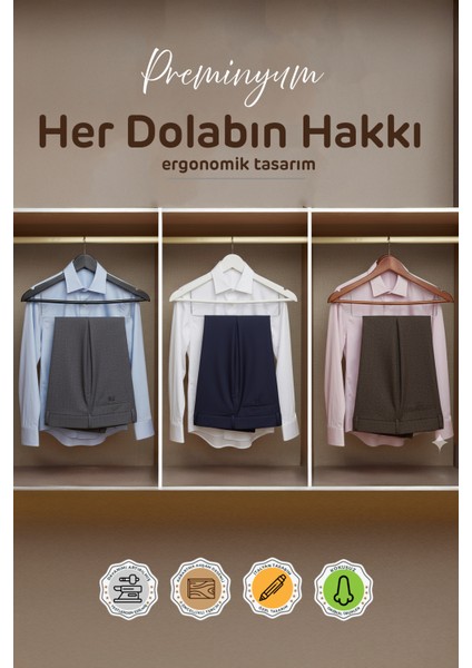 24 Adet Ahşap Görünümlü Plastik A Kalite Elbise Askı fırsatları